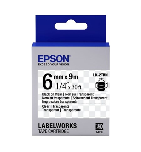 Epson LK-2TBN Ribbon Black on Transparent 6mm x 9m